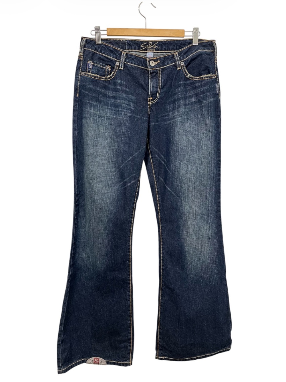 New - Silver Jeans Dallas Low Rise Dark Wash Flare Jeans - Y2K Dead Stock